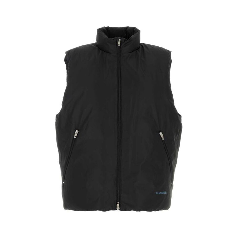 Jil Sander Men Black Polyester Sleeveless Down Jacket